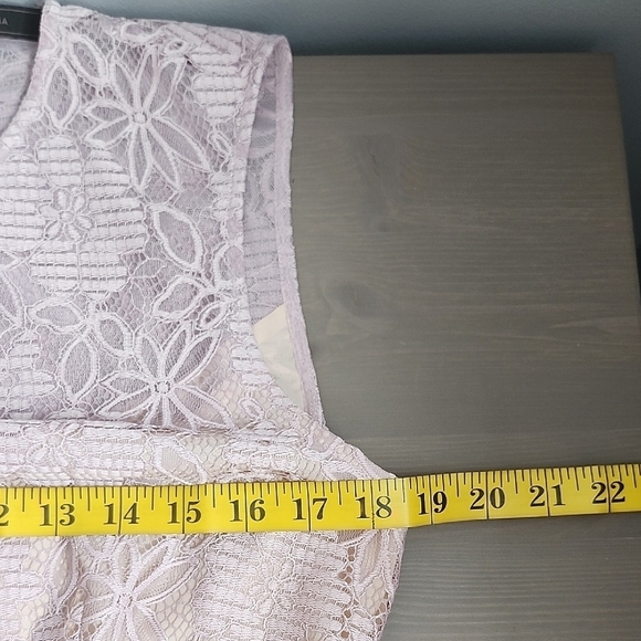 BCBGMAXAZRIA Blush pink lace peplum sleeveless top - Picture 11 of 13